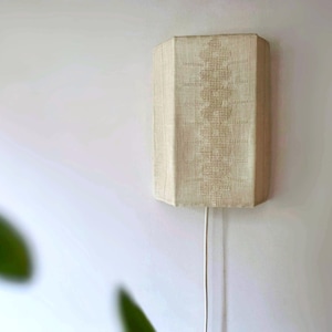 Swedish Textile Shade Wall Light, Mid-Century Lace Fabric Sconce, Scandinavian 1960-1970s Wall Lamp