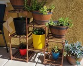 Plant Stand Indoor Plants Wood Outdoor Plant Shelf Multiple Plants 3 Tire 7 Potted Ladder Table Garden Balcony Patio Corner Living Room