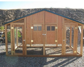 PDF Plan w/ Material List Chicken Coop Poultry Cage Hutch Cage Hutch Enclosures Raisin Barn