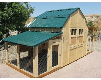 PDF Plan w/ Material List Chicken Coop Poultry Cage Hutch Cage Poultry Hutch Enclosures Pet