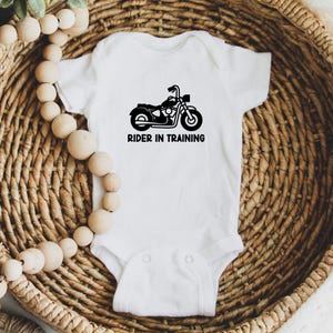 Motorbike baby vest Rider in Training, Cute gift, New Baby, Baby Shower