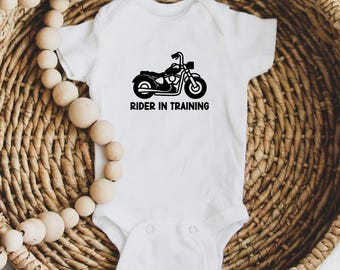 Motorbike baby vest Rider in Training, Cute gift, New Baby, Baby Shower