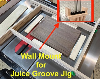 Juice Groove Jig Holder - Wall Mount - Holds Jig, knobs, and spacers - French Cleat Option