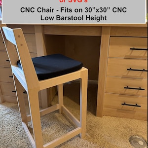 CNC Chair - Carbide Create Files - SVG - Low Bar Stool Height - Fits on 30"x30" Stock