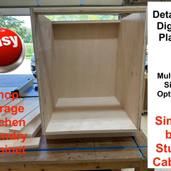 Simple but Sturdy Cabinet Digital Plan - Garage, Shop, Kitchen, Laundry, Furniture - So easy to understand and build