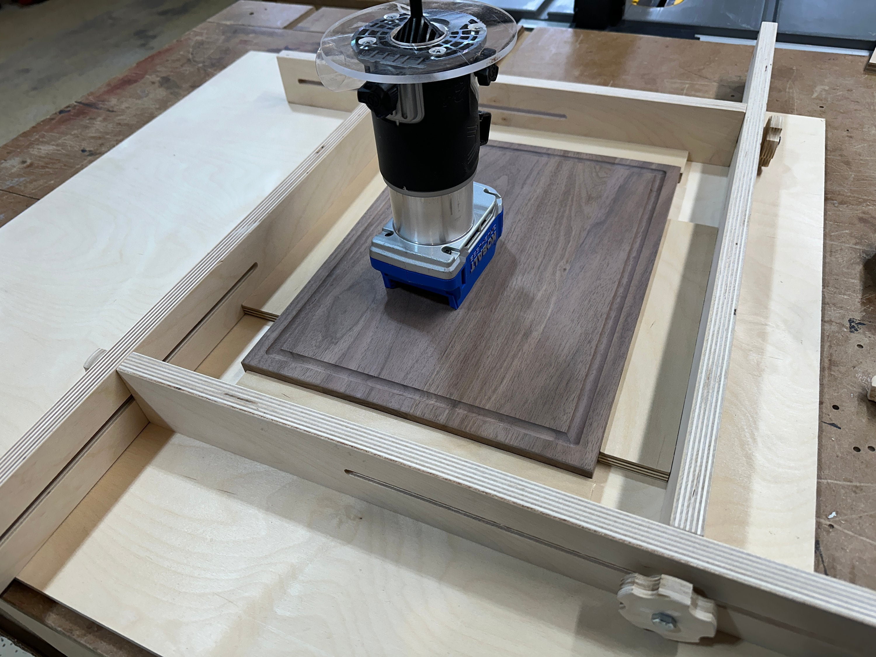 Juice Groove Jig Small to Large Cutting Board Juice Groove Routing Jig