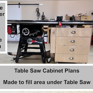 Table Saw Storage Cabinet - Fits under most Contractor or Cabinet Saw Tables - SawStop