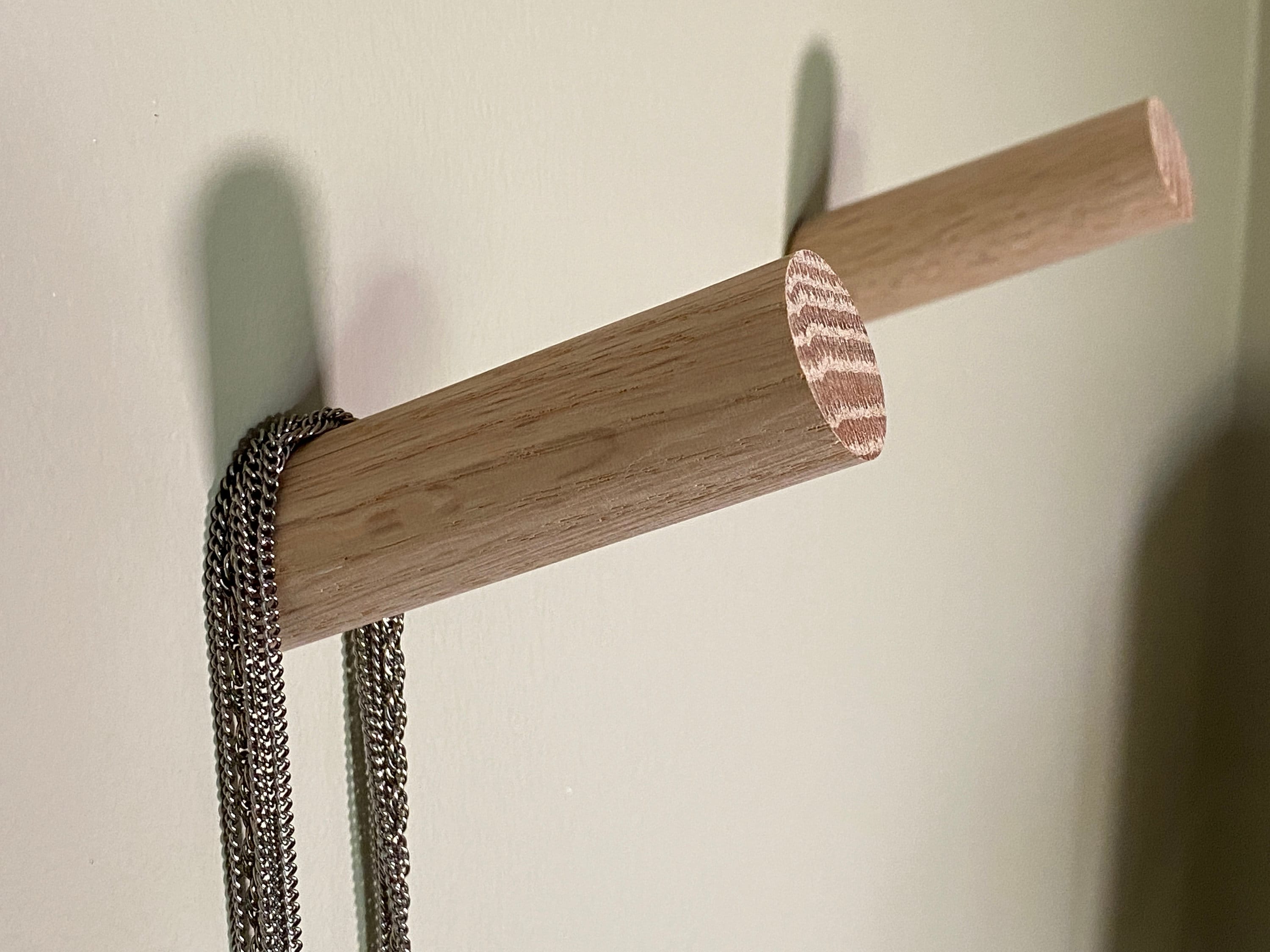 Oak Wall Peg Floating Hook Etsy