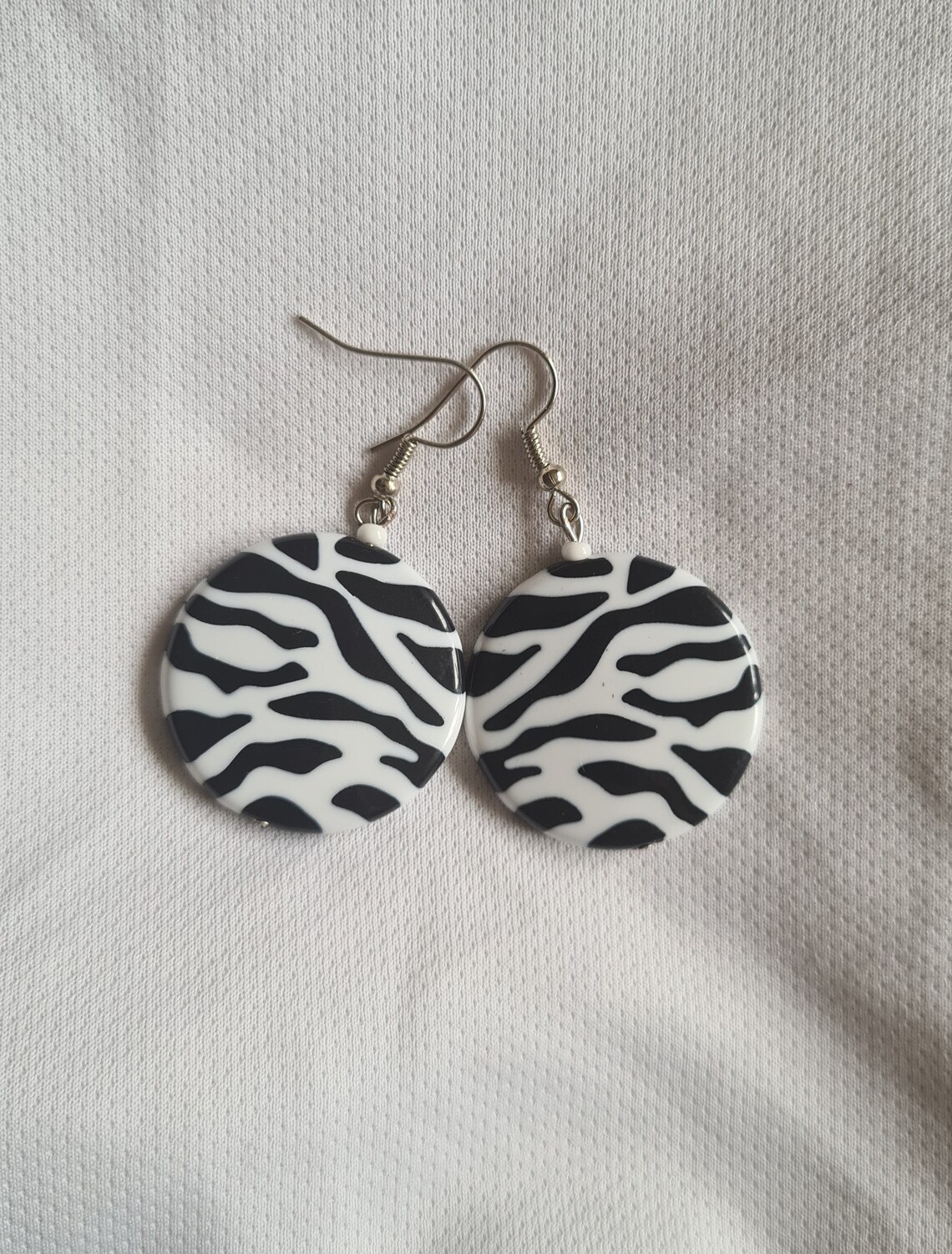 Round Zebra Earrings Elegant Animal Earrings Black and White Etsy UK