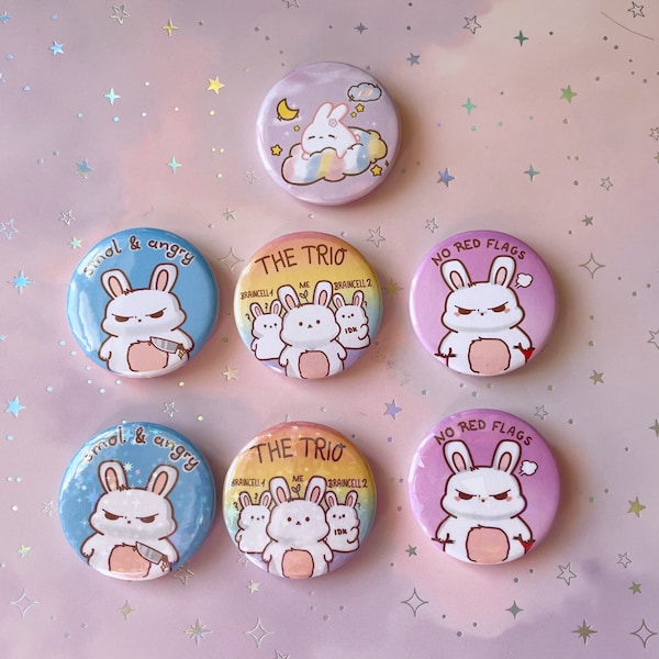 Hasen Button | Häschen Pin | Glücksbringer | Niedliche Pins | Kawaii Button Anstecker | Anime Button