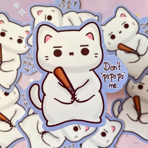 Katze Kawaii Sticker süßer Pspsps Katzensticker Aufkleber mit Katzenmotiv Baseball Vinyl Meme Sticker