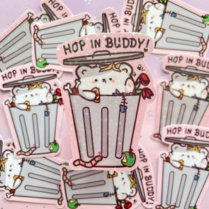 Bärchen Sticker Kawaii Garbage Bear Sticker Niedlicher Bär Aufkleber Bear funny bear meme Vinyl Sticker Kleine Geschenke