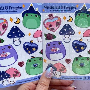 Magic Frosch Sticker Froggy Aufkleber Kawaii Stickersheet Cozy Witch craft Sticker Pilz Aufkleber Meme Sticker Vinyl Stickers potion