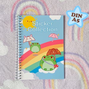 Reusable Stickerbook Kawaii Frog Sticker Collect 100Pages DIN A5 Kawaii Sticker Aesthetic Album Gift