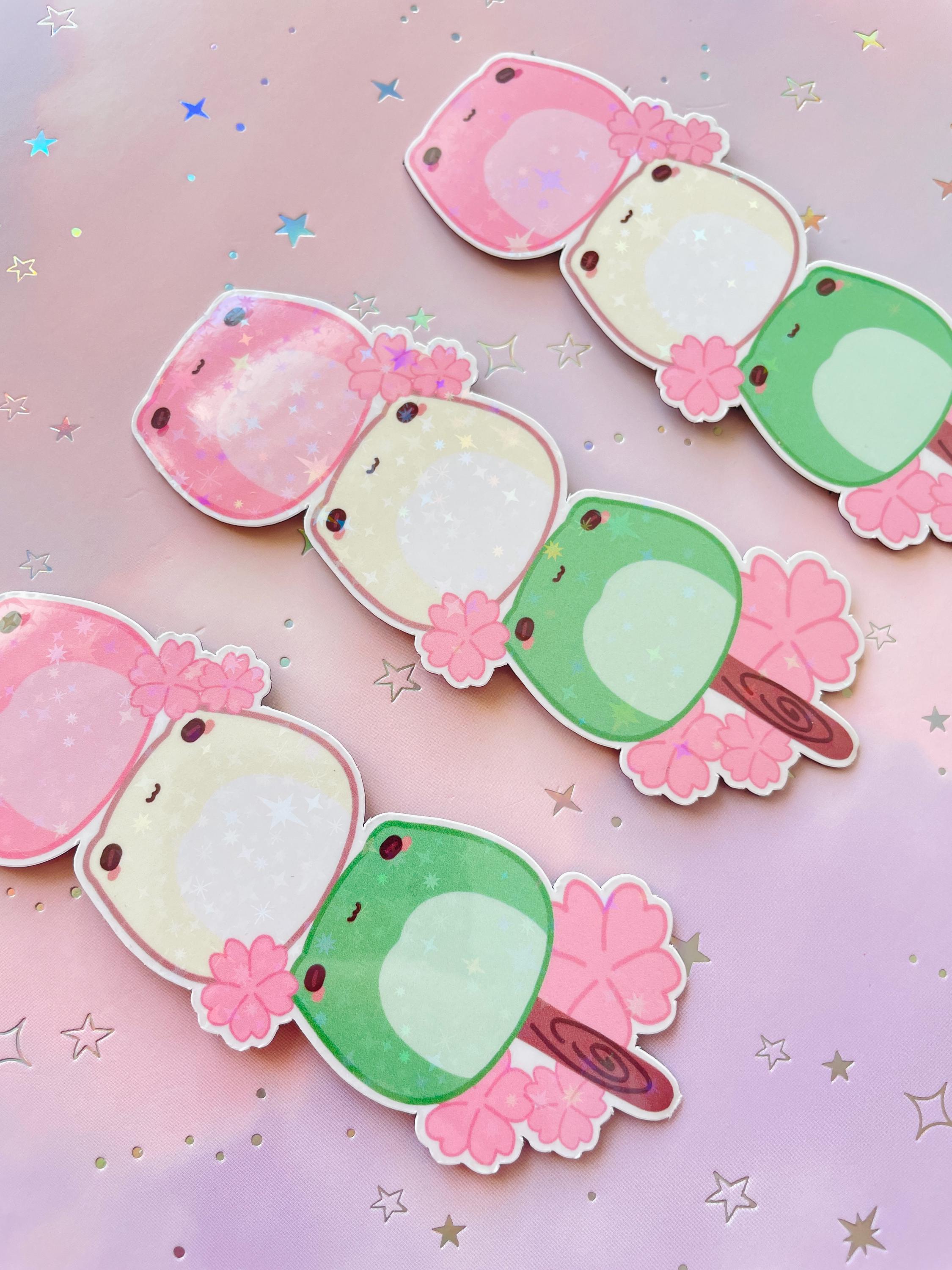 Kawaii Frog Stickers Dango Japanese Sweets | Cute Frog Mochi Candy ...
