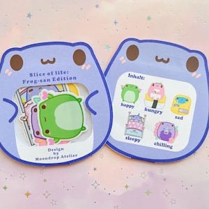Kawaii Frosch Sticker Pack | Cute Frog Sticker Set| Süßer Froggy Sushi Sakura Gaming Vinyl Sticker | Kleine Geschenke | Gift Set