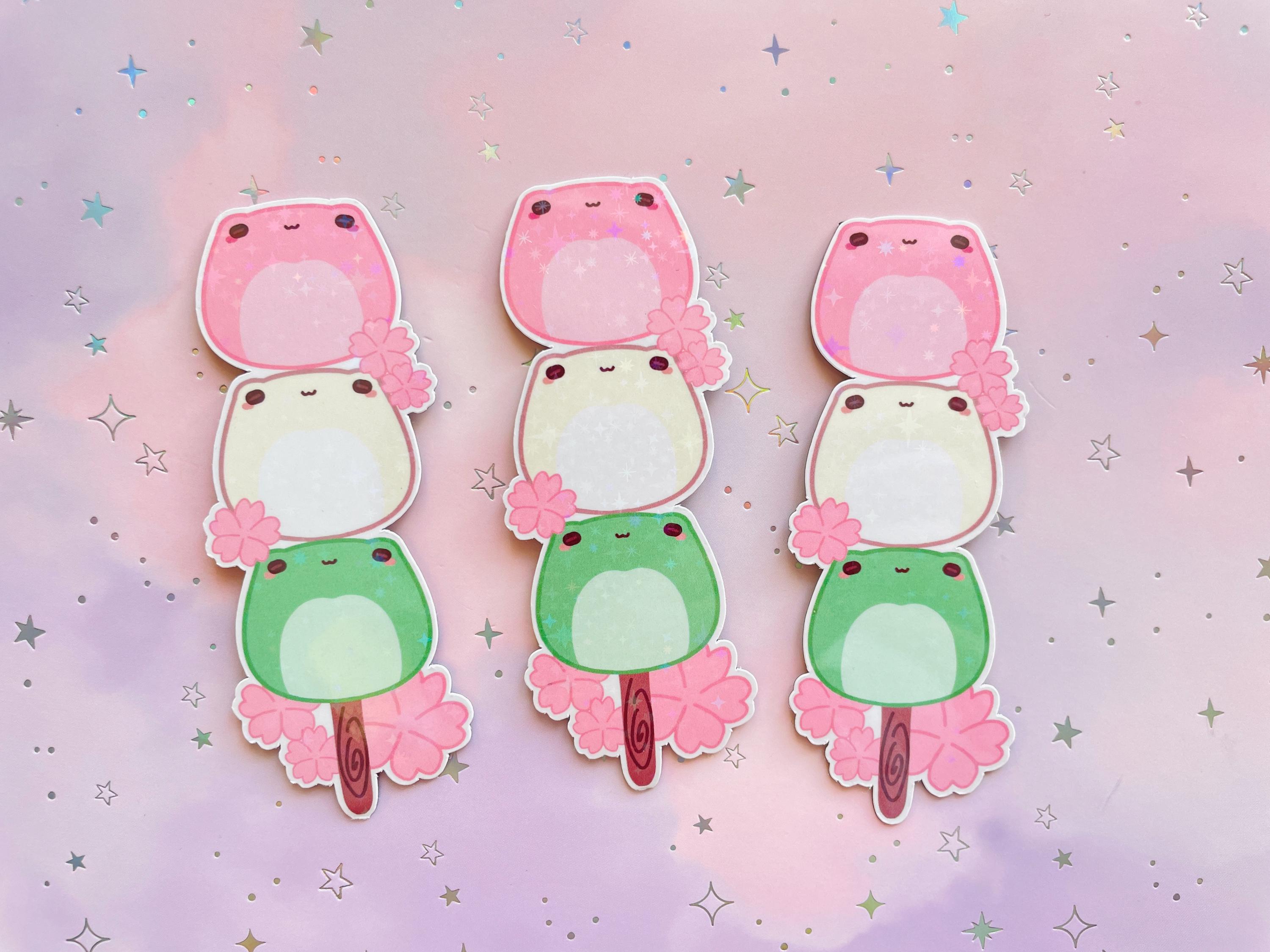 Kawaii Frog Stickers Dango Japanese Sweets | Cute Frog Mochi Candy ...