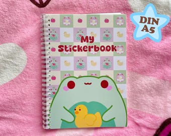 Reusable Stickerbook Kawaii Forest Frog Sticker Collect 100Pages DIN A5 Kawaii Sticker Aesthetic Album Gift