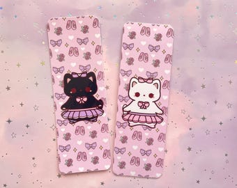 Cat Princess Ballerina Bookmarks laminated on both sides Kawaii Bookmarks Book Lovers