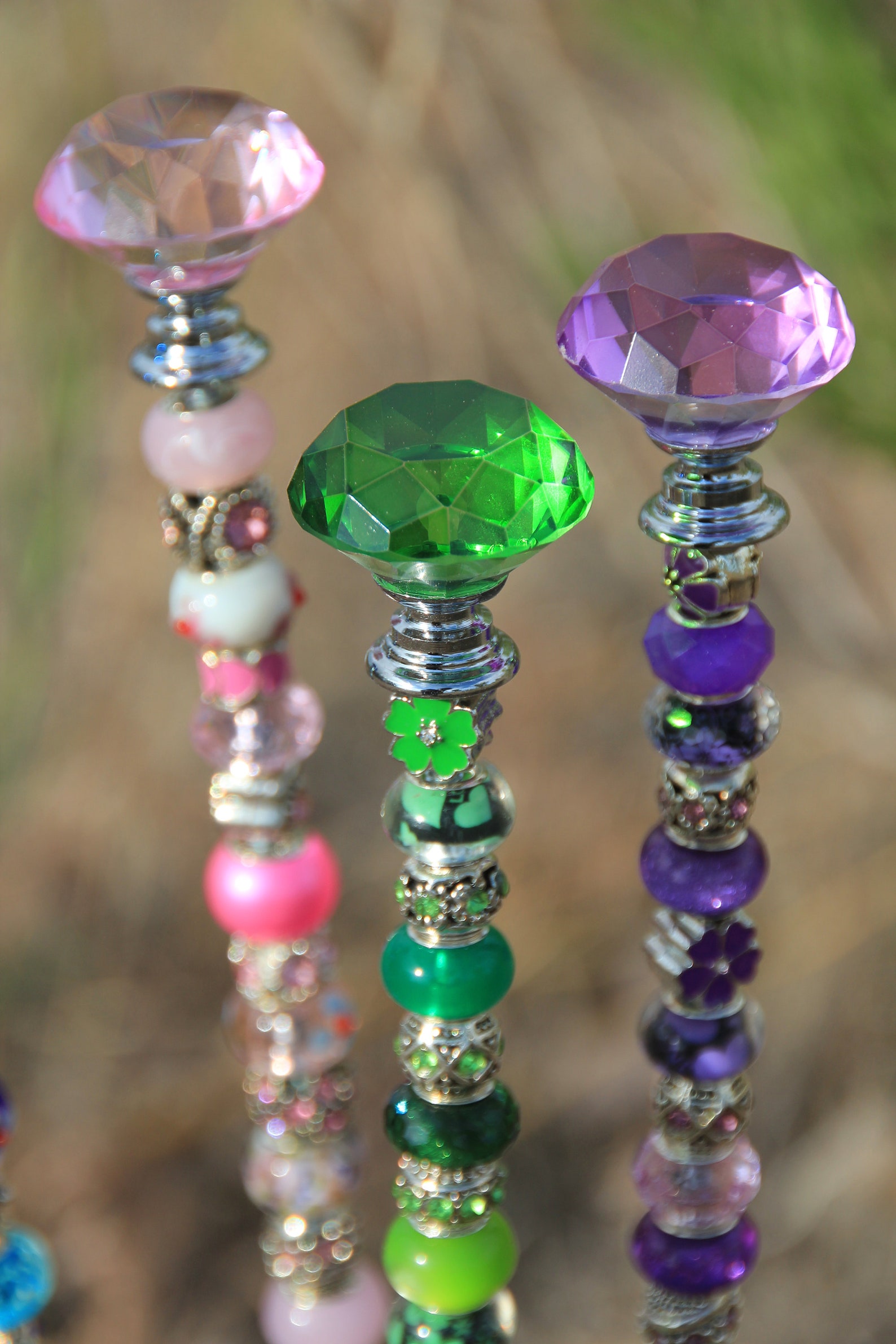 Pixie Stick Beaded Garden Stake Garden Stake Garden Decor Etsy