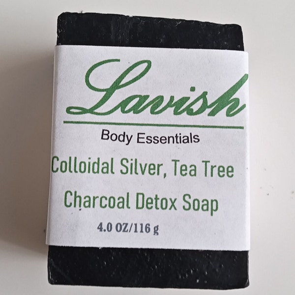 Fungal Facial/Body | Colloidal Silver Charcoal Tea Tree Soap| Bacterial | Fungal |  Silver Soap | Acne | Seborrheic Dermatitis |No Palm Soap