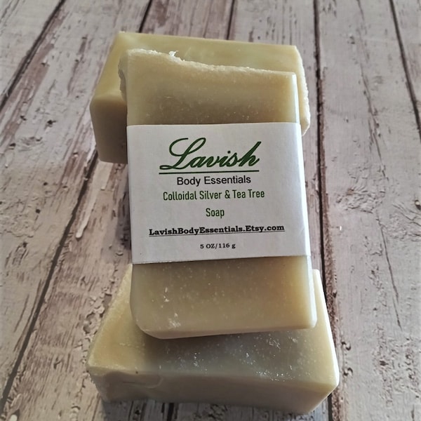 Fungal Facial/Body | Colloidal Silver Tea Tree Soap| Bacterial | Fungal |  Silver Soap | Acne | Seborrheic Dermatitis | No Palm Soap