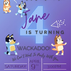 Bluey Birthday Invitation