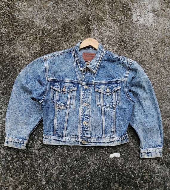 Acid Wash Crop Denim Jacket - Etsy 