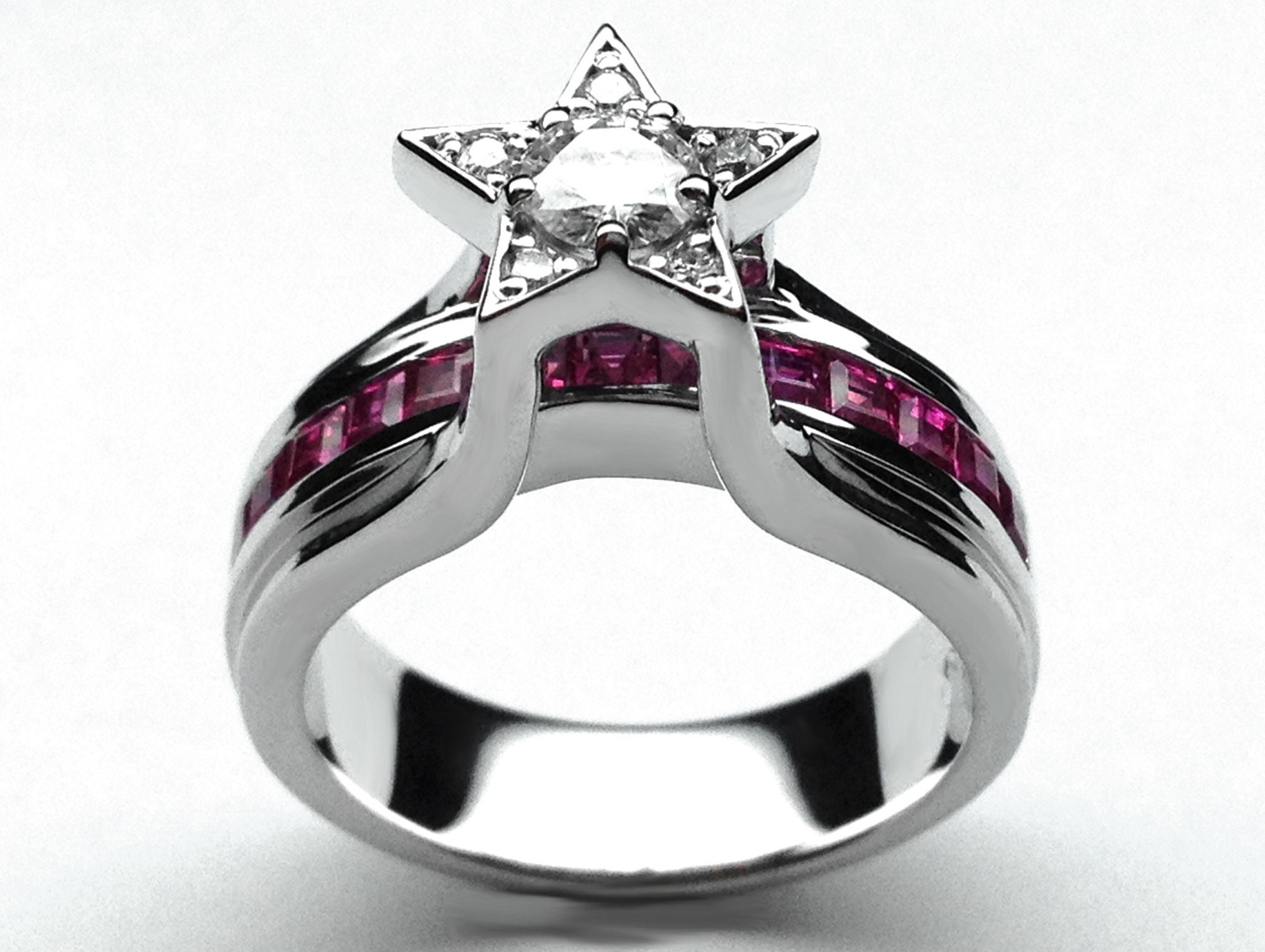 Birthday Gift Ring Handmade Jewellery White Round & Pink Etsy