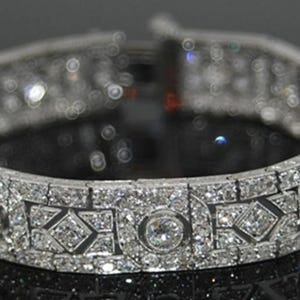 Round Cut CZ Stone Art Deco Tennis Bracelet, Antique Vintage Inspired  925 Silver Bracelet, Wedding Bracelet For Bride, Party Wear Bracelet
