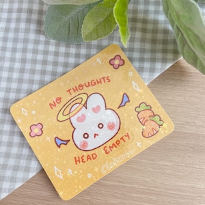 No Thoughts Head Empty Hologram Sticker Sheet
