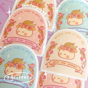 Little Guardian Smol Beanz Cute Die-cut Glitter Waterproof Vinyl Sticker