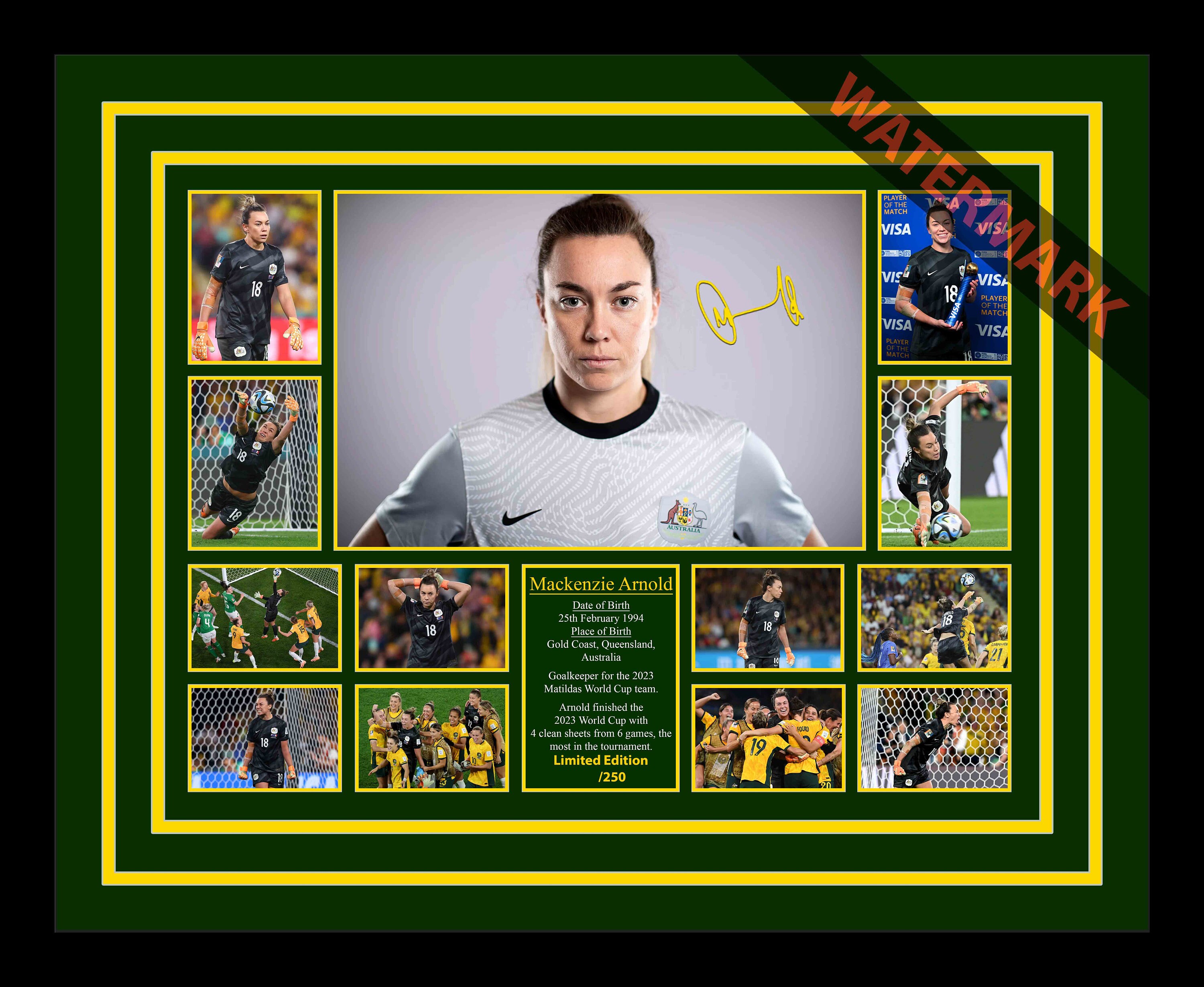 Mackenzie Arnold 2023 Mathildas Women's Soccer Memorabilia Etsy Australia