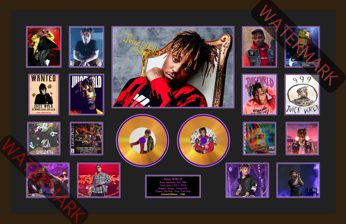Juice Wrld Gold Vinyl Music Memorabilia Limited Edition of 100 Only