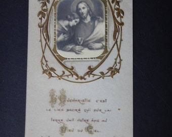 Six French Prayer Cards - Bouasse-Lebel and Bouasse-Jeune Antique French Holy Cards - Prayer Cards Set of Six - Card Collection - RHC102