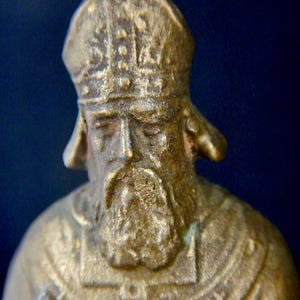 Saint Patrick - Unusual Antique Statue - Irish Saint - Patron Saint of Ireland - Spelter statue of St Patrick - French Antique Statue RS156