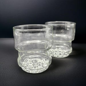 Set Of Two Vintage Libbey Nob Hill Pattern Hobnail Stackable 3&quot; Punch Cups