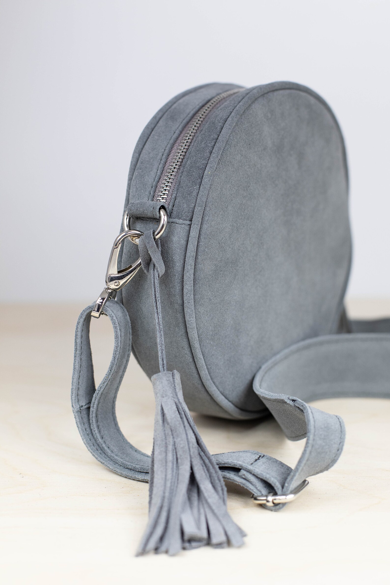 baggu round leather bag
