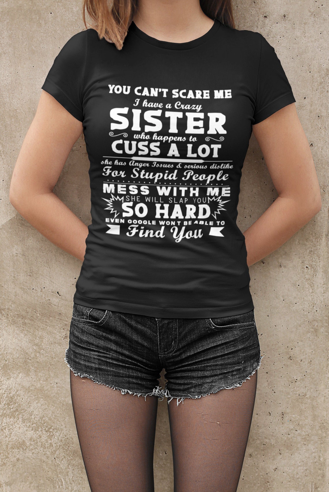 CAMISA CRAZY SISTER Funny Sister TShirt Awesome Gift For Etsy