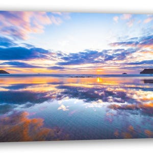 Polzeath, North Cornwall Sunset Canvas Print, different sizes available, Wall Art