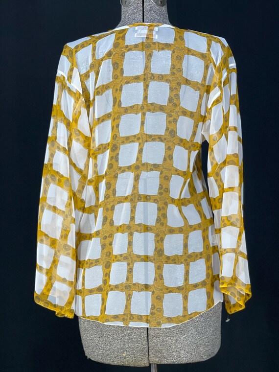 70s sheer bamboo print top - image 3