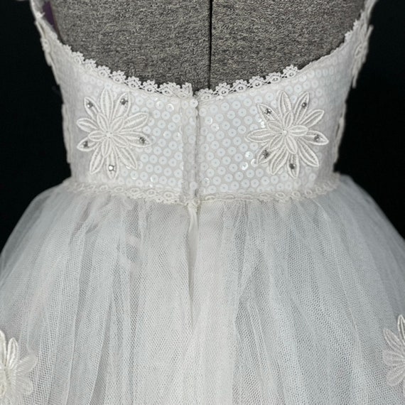 70s Victor Costa tulle & sequins wedding ball gown - image 5