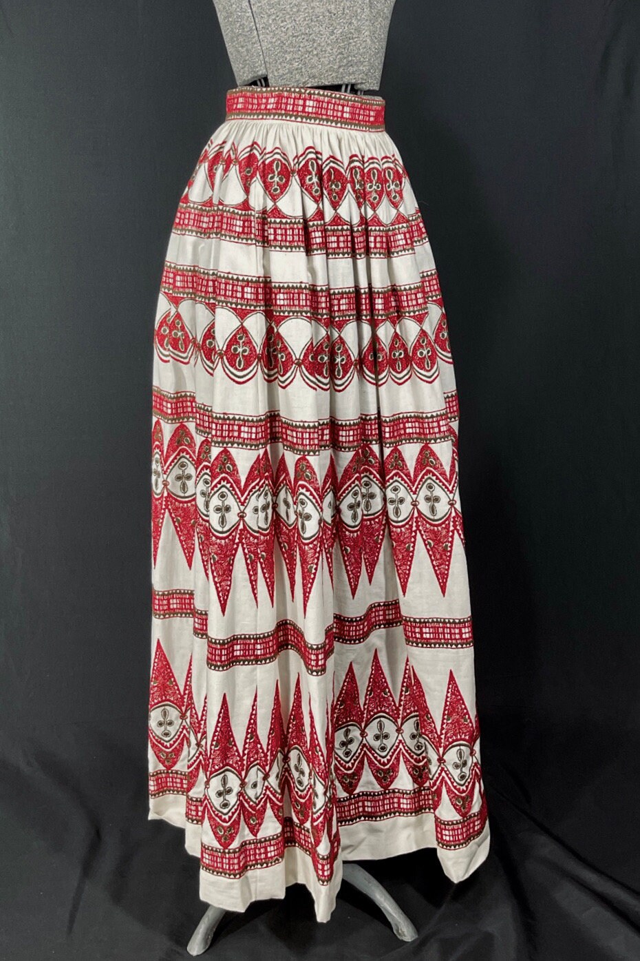 60s Embroidered Maxi Skirt and Vest Set - Etsy