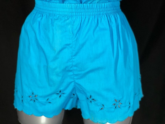 70s blue eyelet short set - image 7