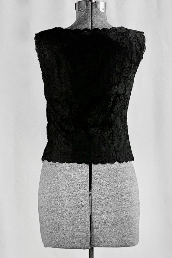 50s black lace top - image 5