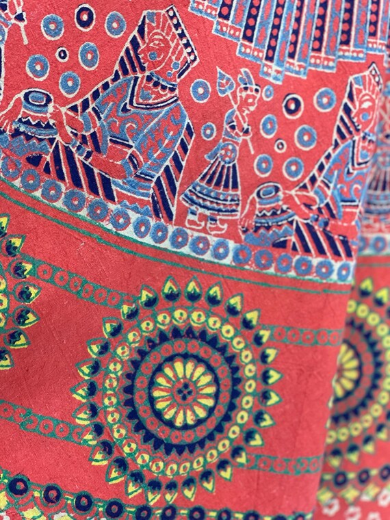 70s Mayan print midi skirt - image 5