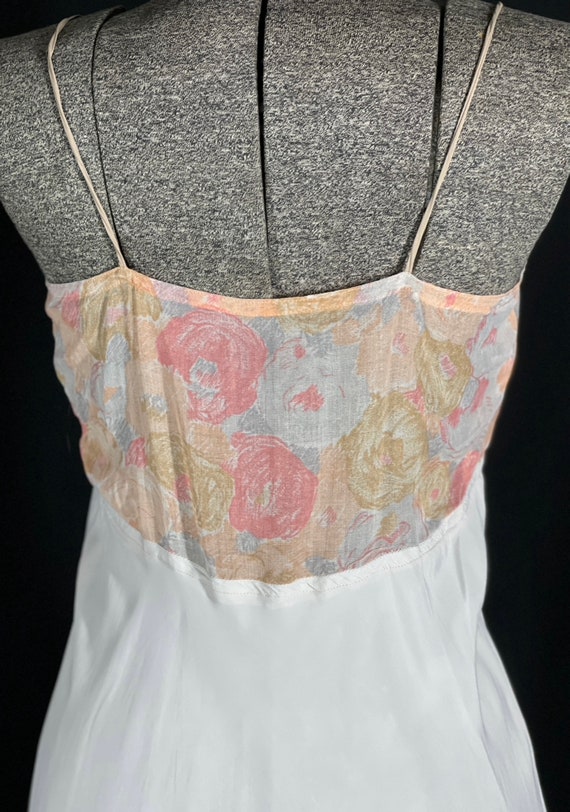 70s Albert Nipon peach floral sheer midi dress - image 8