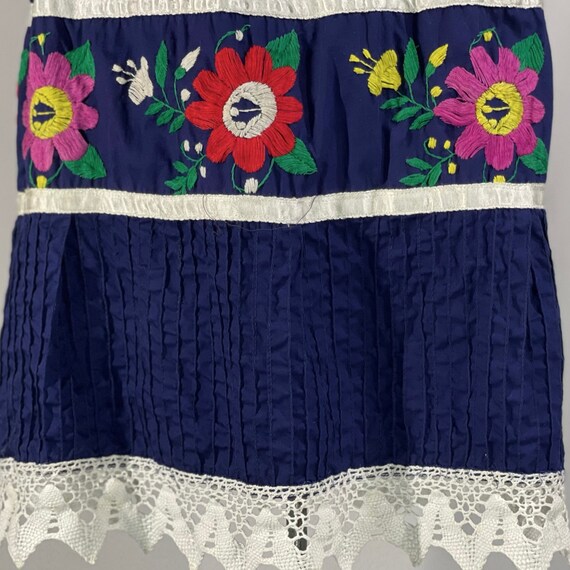 70s Mexican dress in navy - image 5