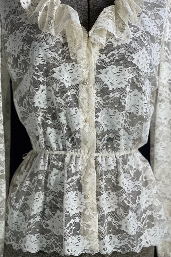 80s lace blouse - image 6