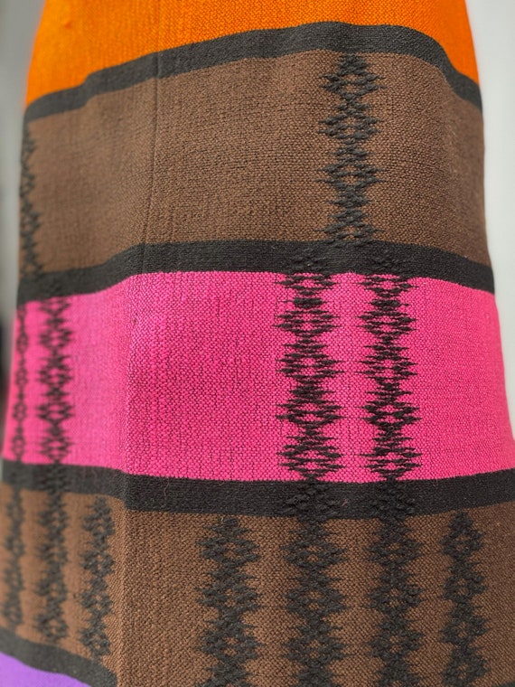 70s hand woven wool maxi skirt by Yannis Travassa… - image 6